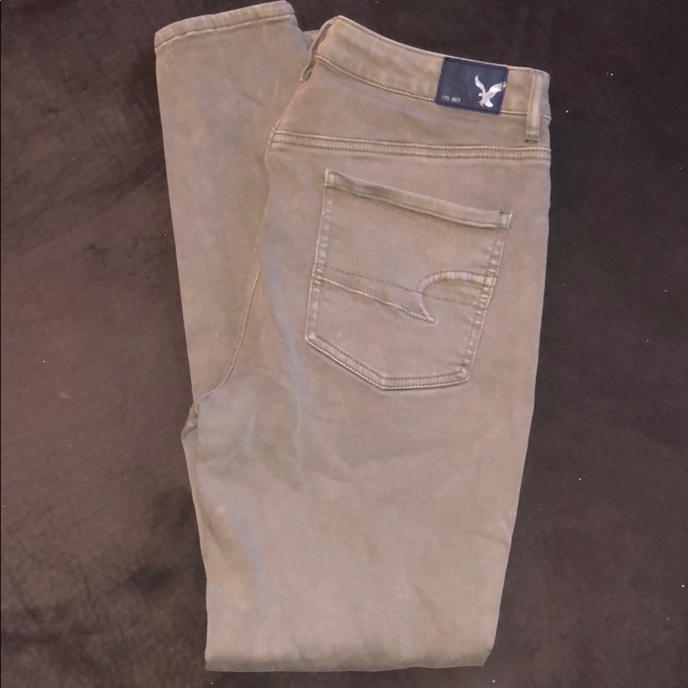 Olive Green American Eagle Skinny Jeans